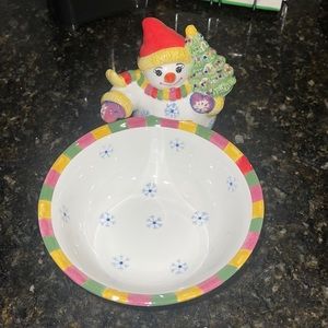 Christopher Radko Christmas Traditions Snowman Candy Dish